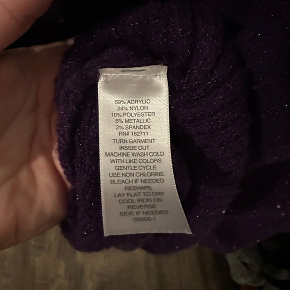 Liz Claiborne XL Purple Sequin Sweater Holiday Fall Winter Christmas - Picture 6 of 6